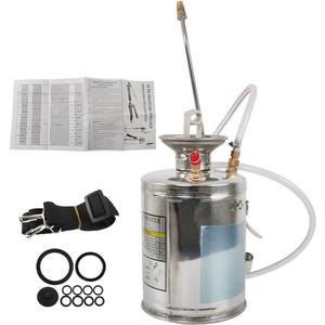 LiGuVCY Heavy Duty Stainless Steel Sprayer, 1 Gallon Pump Sprayer, 4L Stainless Hand Pump Sprayer for Lawn, Garden Watering, Floor Cleaning (12 Wand & 3FT, Silver)