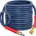 50FT Pressure Washer Hose Non Marking 4800PSI, 3/8'' Upgraded 4-Layer Structure Power Washing Hose Steel Wire Braided, No Kink Commercial Cleaning