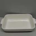 MALACASA Baking Dish 4.8 Qt Ceramic Casserole & Lasagna Pan, 9x13 Inch Deep Rectangular Oven Safe Dish with Handles for Baking, Roasting, Serving (Khaki & White) - Series Tara (Extra Large)