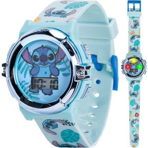 Disney Stitch Kids LCD Watch  Flashing Light-Up Dial, Digital Time Display, Adjustable Strap, Fun Character Design, Perfectfor Boys & Girls  Fits Wrists 5.5 to 8