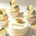 40PCS Graduation Cupcake Toppers, 4 Designs Gold Acrylic Graduation Cake Toppers, Congrats GRAD & You Did It Decorations, Class of 2026 Graduation Party Supplies for High School College Grad Party