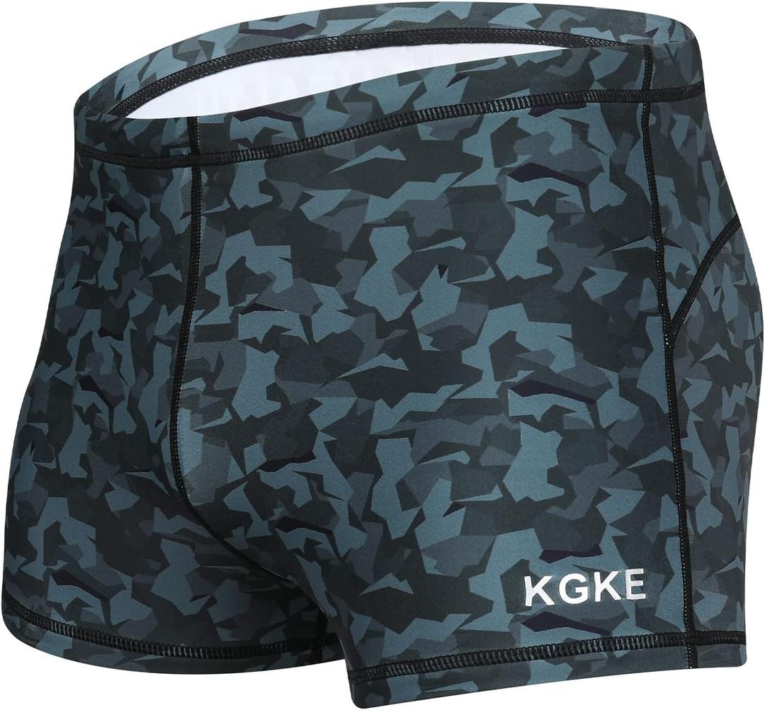 Men's Square Leg Swimming Jammer Shorts UPF50+,Men Swimsuit Swim Jammers Fabric Shape Retention, M