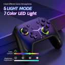 Switch Controller, Wireless Pro Controller for Switch/Lite/OLED/iPhone/Mac/iPad/iOS/Android/Phone/PC/Steam/TV,Bluetooth controllers with Programming/ 4 Vibration / 3 Turbo Modes/6-Axis/Motion/RGB