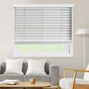 CHICOLOGY Faux Wood Blinds , Window Blinds , Wood Blinds , Window Shades , Window Treatments , Blinds & Shades , Window Shades For Home , Wooden Blinds , 58"W X 48"H, Basic White