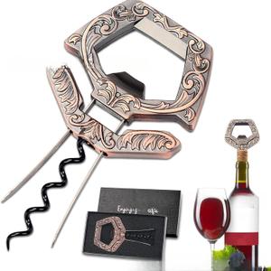 The two-part device successfully removes older and fragile wine corks, leaving them intact. Beer and wine corkscrew (Red alloy wine opener)