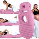 Pregnancy Pool Float with Belly Hole,Nflatable Portable Pillow,Stomach Sleeping,Relieves Back Pain & SPD,Pregnancy Float Used in Any Scene,Comfort Solution for Pregnancy,Electric Air Pump (Pink)