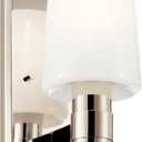 Kichler Adani 1-Light Wall Sconce, Modern Light with Opal Glass in Polished Nickel, for Bathroom, Powder Room, Kitchen, Bedroom, or Hallway (8.5" x 5"), 55174PN
