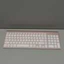 Wireless Keyboard and Mouse Ultra Slim Combo, TopMate 2.4G Silent Compact USB 2400DPI Mouse and Scissor Switch Keyboard Set with Cover, Batteries Included, for PC/Laptop/Windows/Mac - Rose Gold White