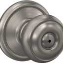 Schlage F40 GEO 619 Georgian Door Knob, Bed & Bath Privacy Lock, Satin Nickel