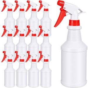 16 Oz Spray Bottle 12 Pack, Empty Refillable Plastic Spray Bottles Bulk for Cleaning Solution Hair Plants, Reusable Mist Sprayer for Kitchen BBQ Commercial and Residential