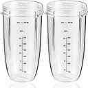 Replacement Parts 32oz Blender Cups (2 Packs) Replacement Blender Cups Compatible with NutriBullet 600w and 900w Blender