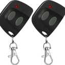 Kingdder 2 Pcs 10 Dip Switch Two Button Garage Door Remote Compatible with Multicode 300mhz 3089 3060 3070 3083 Gate Opener Remote with Keychain, Control 2 Different Doors Simultaneously