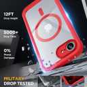 Miracase for iPhone 17e Case & iPhone 16e Case, Full-Body Phone with Built-in Glass Screen Protector, [Magnetic with MagSafe] Military Drop Proof 17 E/ 16 E Cover Bumper 6.1 inch, Red
