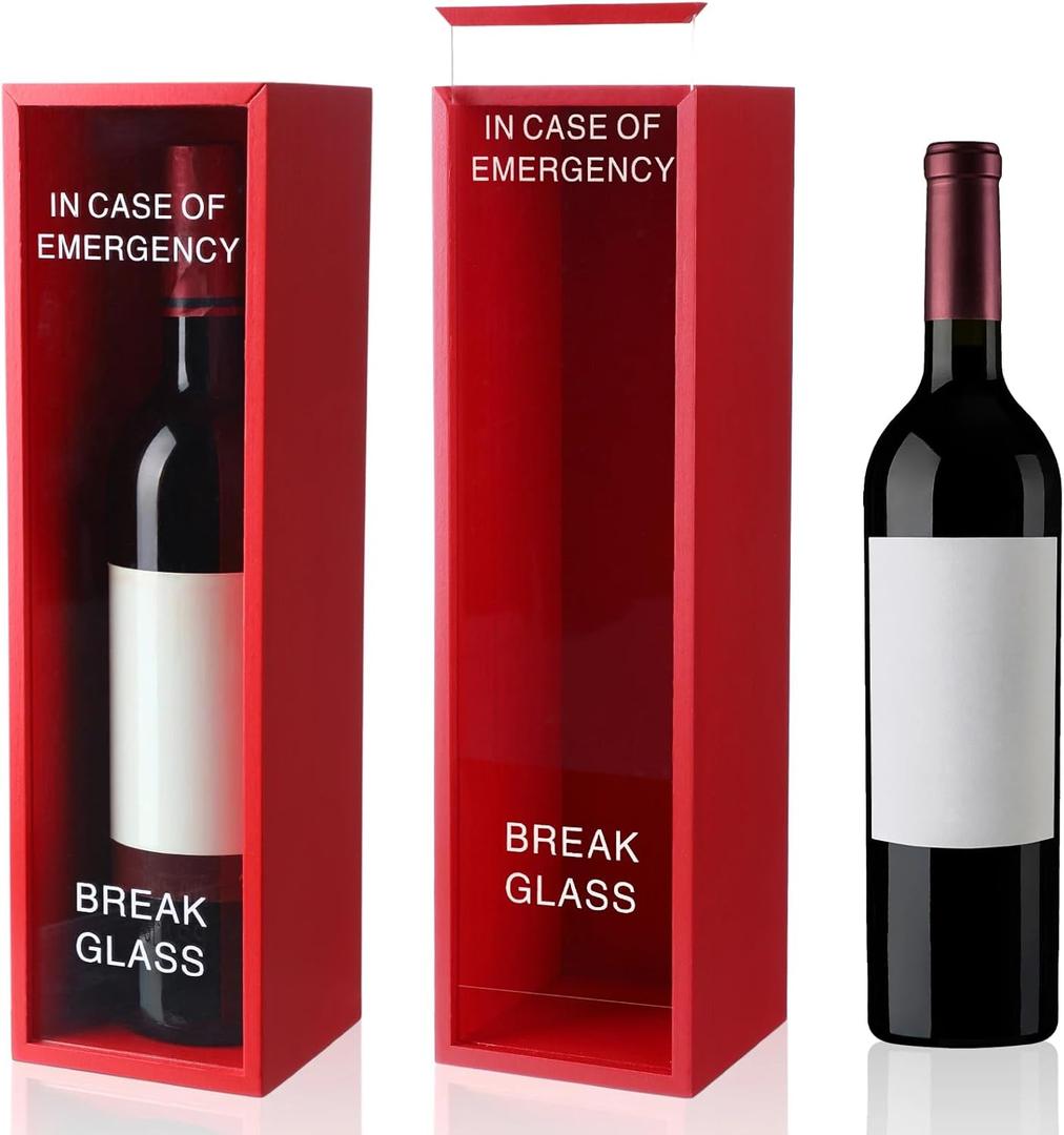 Funny Gift Emergency Box 4 x 3 x 13.78 Inch Break in Case of Emergency Box Self Defined Idea Jar Break Glass Prank Gag Gift Valentine Hilarious Office Desk Decor for Birthday Friend Coworker