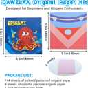 Origami Kit for All Ages 3D origami set with Guiding Book,152 Paper with 72 Patterns Double-Sided Colored Thick Origami Paper Suitable for Festival Gifts, Beginners & DIY Crafts