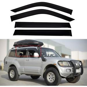Window Visors for 2001-2006 Mitsubishi MonteroRain Guards Sun Shields Window DeflectorTape-On Style4PCS