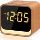 Housbay Wooden Sound Machine Alarm Clock for Bedrooms - Gentle Wake-Up with Birdsong, White Noise for Sleeping, Small Digital Clock for Phone-Free Routine (Oak)