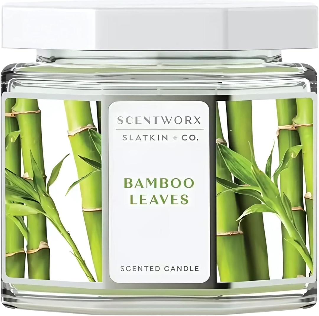YR Scentworx Bamboo Leaves Home Fragrance Candle  14.5 oz 3-Wick Glass Jar