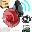 10L0L 12 Volt Golf Cart Horn Kit for Yamaha EZGO Club Car or UTV Boat, Floor Mount Button Switch, Universal Loud Horn Volume Up to 118db