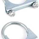 QWORK U-Bolt Muffler Tip Exhaust Hook, 2-1/4" OD 2Pcs Stainless Steel Universal Silencer Exhaust Clip
