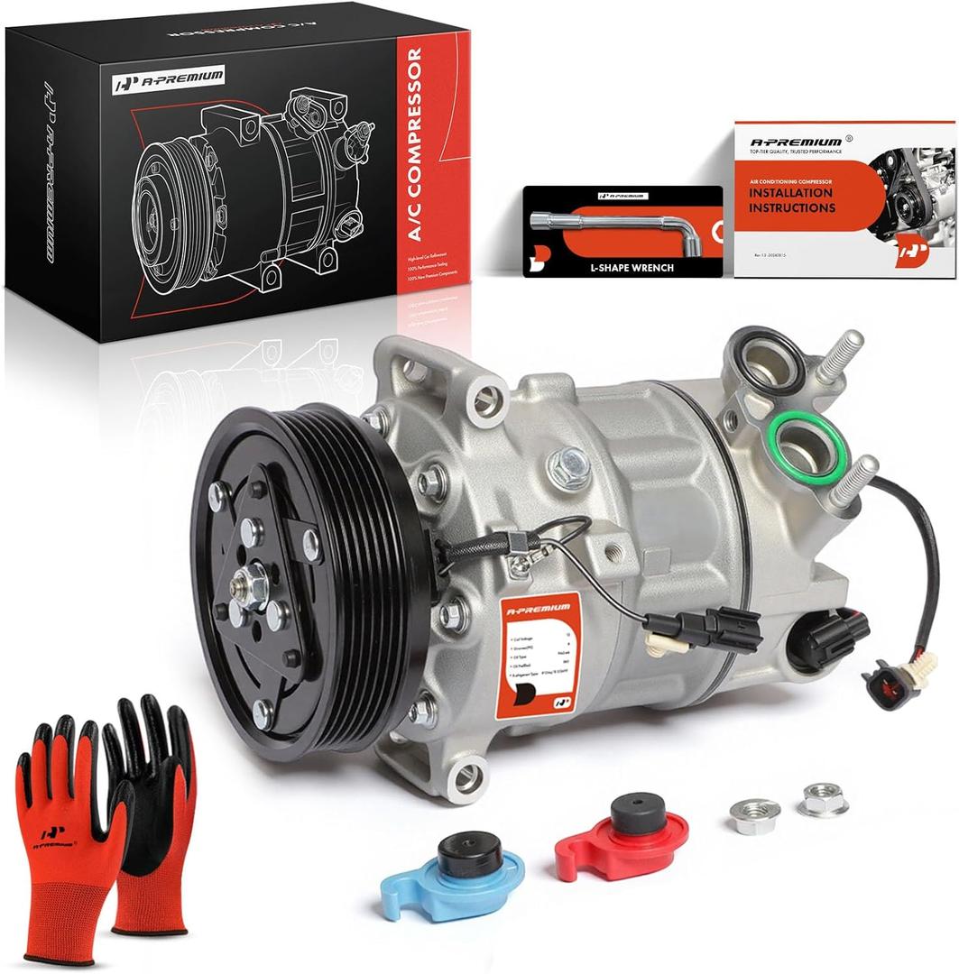 A-Premium Air Conditioner AC Compressor with Clutch Compatible with Volvo XC60 2015-2017 2019, XC90 2017-2022, S60 Cross Country 2017-2018, XC70 V60 Cross Country, S80, S90, V90 Cross Country, 2.0L
