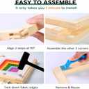 HANGOOGER 24 Pcs Needlepoint Stretcher Bars for Needlework 6 Sizes (6, 8, 10, 12, 14, 16 inch) with 100 Tacks 21 Sets Canvas Stretcher Bars for Embroidery Cross Stitch Frame, Gift for Craft Lovers.