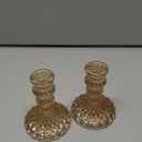 OwnMy Set of 2 Gold Glass Taper Candle Holders Decorative Glass Candlestick Holders, Modern Taper Candle Stands Candlesticks for Dining Table Centerpieces Wedding Church Decor
