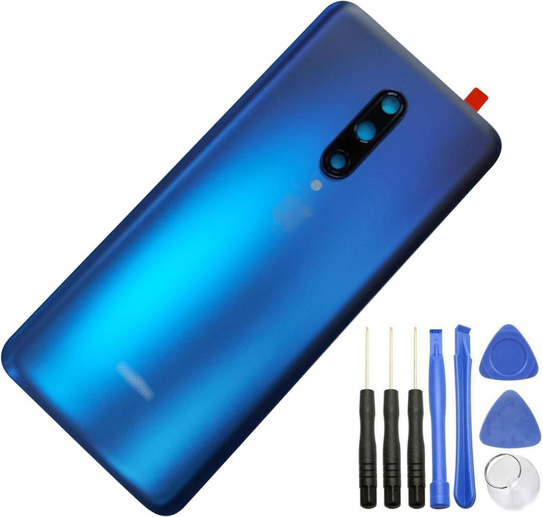 Ubrokeifixit for OnePlus 7 Pro Rear Back Glass Door Cover Replacement for OnePlus 7 Pro 6.67" GM1911 GM1913 GM1917 GM1910 GM1915,Camera Glass Lens/Flash(NOT for OnePlus 7 6.41") (Nebula Blue)