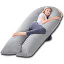 Meiz Pregnancy Pillow, Cooling Silky Pregnancy Pillows for Sleeping, 65" Full Body Maternity Pillow for Tall Pregnant Woman with Cooling Silk Jersey Cover, Grey