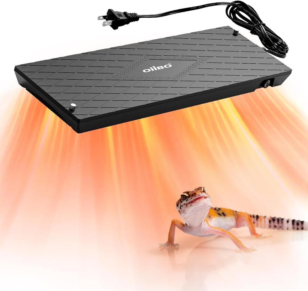 Reptile Heat Panel Adjustable Temperature 60W Reptile Heater for Terrariums, Energy Efficient & Non-Light Reptiles Heating Plate for Snakes,Crested Gecko,Leopard,Turtles