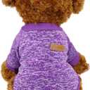 Idepet Pet Dog Classic Knitwear Sweater,Soft Fleece Coat for Small,Medium,Large Dog,Warm Pet Dog Cat Clothes,Soft Puppy Customes 2 Color (M, Purple)
