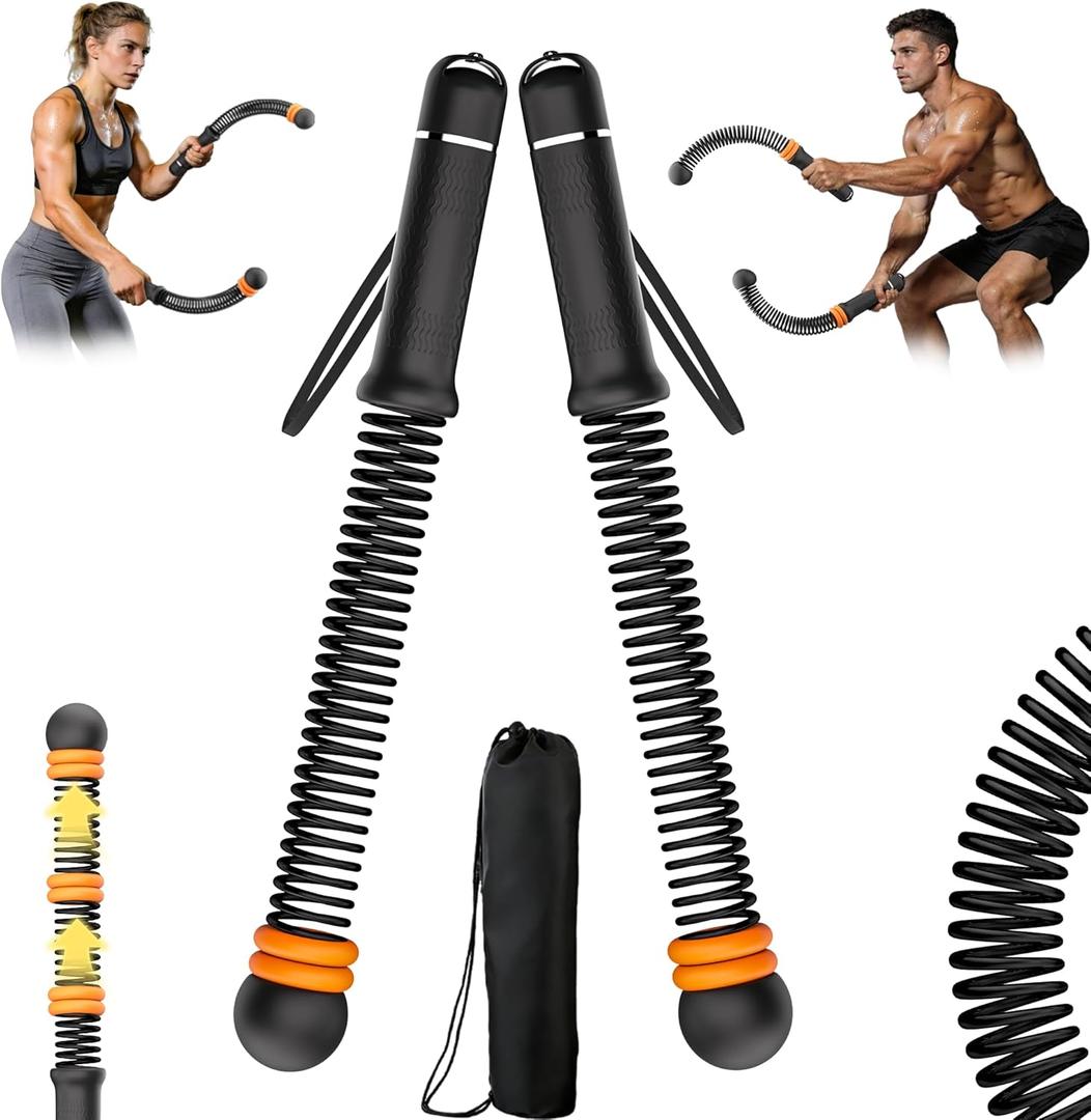 Adjustable Ropeless Battle Ropes for Home Gym for Men & Women, Heavy Duty Cordless Battle Rope, Exercise Ropes with Variable Resistance, Strength & Low-Impact Cardio for HIIT