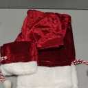 Shappy 2 Pieces Christmas Velvet Santa Bags with Drawstring in 2 Size Large Christmas Bags Santa Gift Sack for Xmas Playing Present Toy(Burgundy)