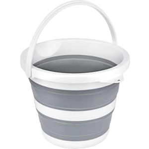 Collapsible Bucket 5L 1.3Gallon Small Cleaning Bucket Mop Buckets for Household Outdoor Car Washing Tub Plastic Foldable Portable Camping Beach Sand Water Pot Pail Space Saving Round