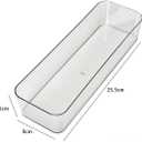 Clear Plastic Drawer Organizers Set, 4-Size Versatile Bathroom and Vanity Drawer Organizer Trays, Storage Bins for Makeup, Bedroom, Kitchen Gadgets Utensils and Office (large3-pcs)