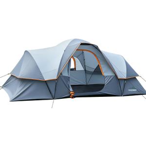 WildFinder Camping Tent 10 Person, Family Tent for Camping with Rainfly, 18'x9'6'8''