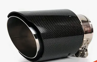 2Pack Carbon Fiber Dual Exhaust Tips 3" Inlet to 3.5" Outlet, Universal Tailpipe 3 Inch Exhaust Muffler Tips (Matte)