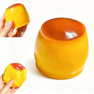 Crunchy Squishy Stress Ball, Caramel Pudding Stress Ball Squishy, Clay Filled Bead Squishy Sensory Squeeze Toy for Adults Party Favor Squeeze Toy Desk Stress Relief