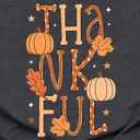 Thanksgiving Shirts for Women Thanksgiving T-Shirt Thankful Pumpkin Leaf Tee Tops (Small, Grey)