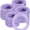 Metal Spring O Rings, Zinc Alloy Spring Keyring Buckle for Keychains/Bag/Purse/DIY Crafts (Light Purple)