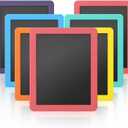 Chinco 6 Pack Wood Mini Chalkboard Signs with Frames Rainbow Color 5'' x 6'' Small Rectangle Reusable Chalkboards Chalk Party Favors for Kids Home Classroom Office Wedding Birthday Message Board Sign