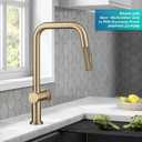 KRAUS Urbix Industrial Pull-Down Single Handle Kitchen Faucet in Brushed Gold, KPF-3126BG, Color: Brushed Gold, PERFECT FIT with optimized 16 1/8-inch height