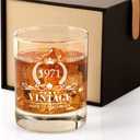 Triwol 1971 54th Birthday Gifts for Men, Vintage Whiskey Glass 54 Birthday Gifts for Dad, Son, Husband, Brother, Funny 54th Birthday Gift Present Ideas for Him, 54 Year Old Bday Party Decoration