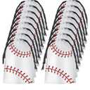 Flutesan 50 Pack 6 x 8 Inch Drawstring Baseball Party Favor Bags Plastic Baseball Snack Goodie Bags Gift Packaging Storage for Birthday Sports Theme Party Supplies