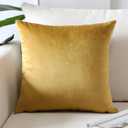 Artscope Luxury Velvet Pillow Covers Super Soft Decorative Square Throw Pillow Covers Case Cushion Covers for Sofa Couch Bedroom Car Decor 24x24 Inch Gold
