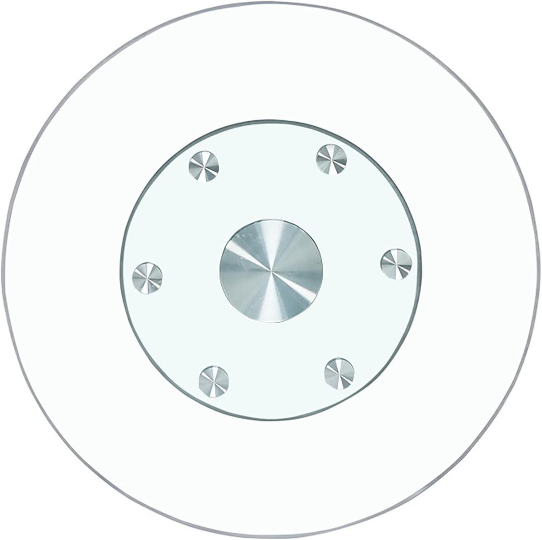 30" Glass Lazy Susan for Dining Table with 6 Rotating Wheels Table Top Centerpiece Kitchen Turntable Large Round Silent & Smooth Spin ( 30 Inch)