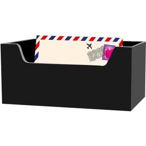 Mail Holder for Table, Acrylic Letter Holder Box for Desk or Wall Mount, Mail Organizer Countertop, Black