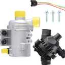 Electric Engine Water Pump w/Thermostat Compatible with BMW 128i 325i 328i 330i 525i 528i 530i X3 X5 Z4, Replace# 11517586925, 11537549476