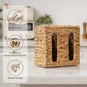 StorageWorks Garbage Bag Dispenser with Lid, Wall Mount Water Hyacinth Plastic Bag Holder for Kitchen, Cabinet, Countertop, 2 Slots