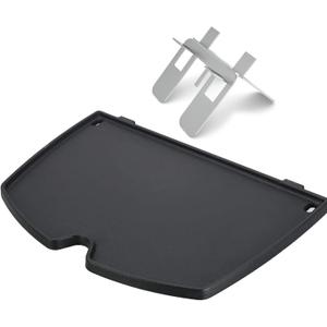 Uniflasy 6558 Cast Iron Griddle Plate for Weber Q1200 Q1000 Q120 Q100 Series Gas Grills, Cooking Griddle Replacement Parts for Weber Q1200 Q1000 Grill Accessories, 12.6 x 8.6 Inches
